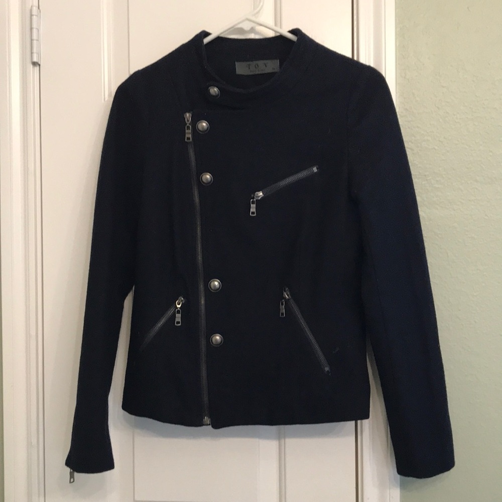 Boutiqe buy wool and polyester navy blue jacket